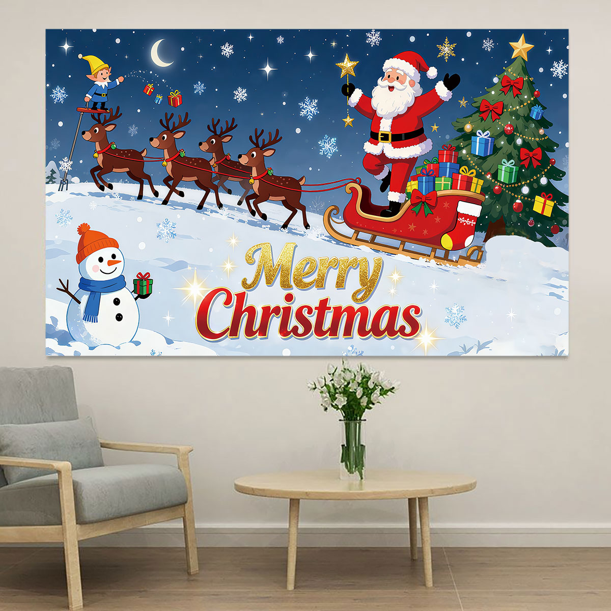 Snowflake Window Decal - 1 adet Noel Elf Noel Baba