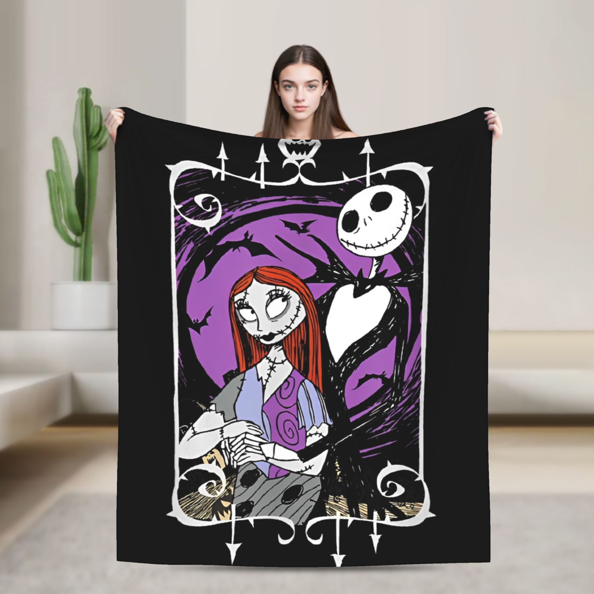 Christmas Throw Blanket - Noel Öncesi Kabus Jack ve Sally