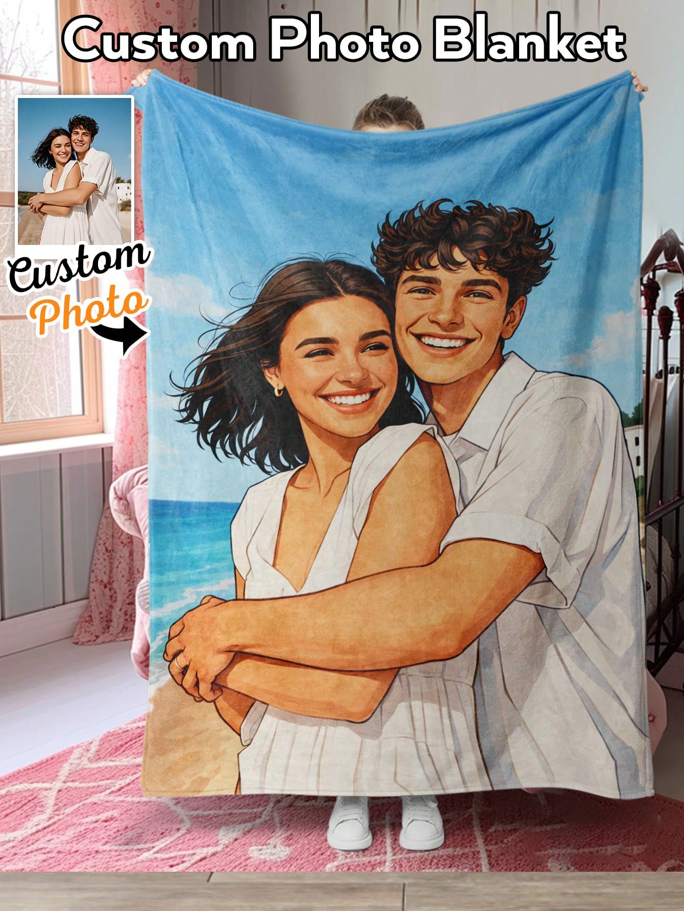 Christmas Throw Blanket - Özel Yapım Yapay Zeka Tarzı Fotoğraf