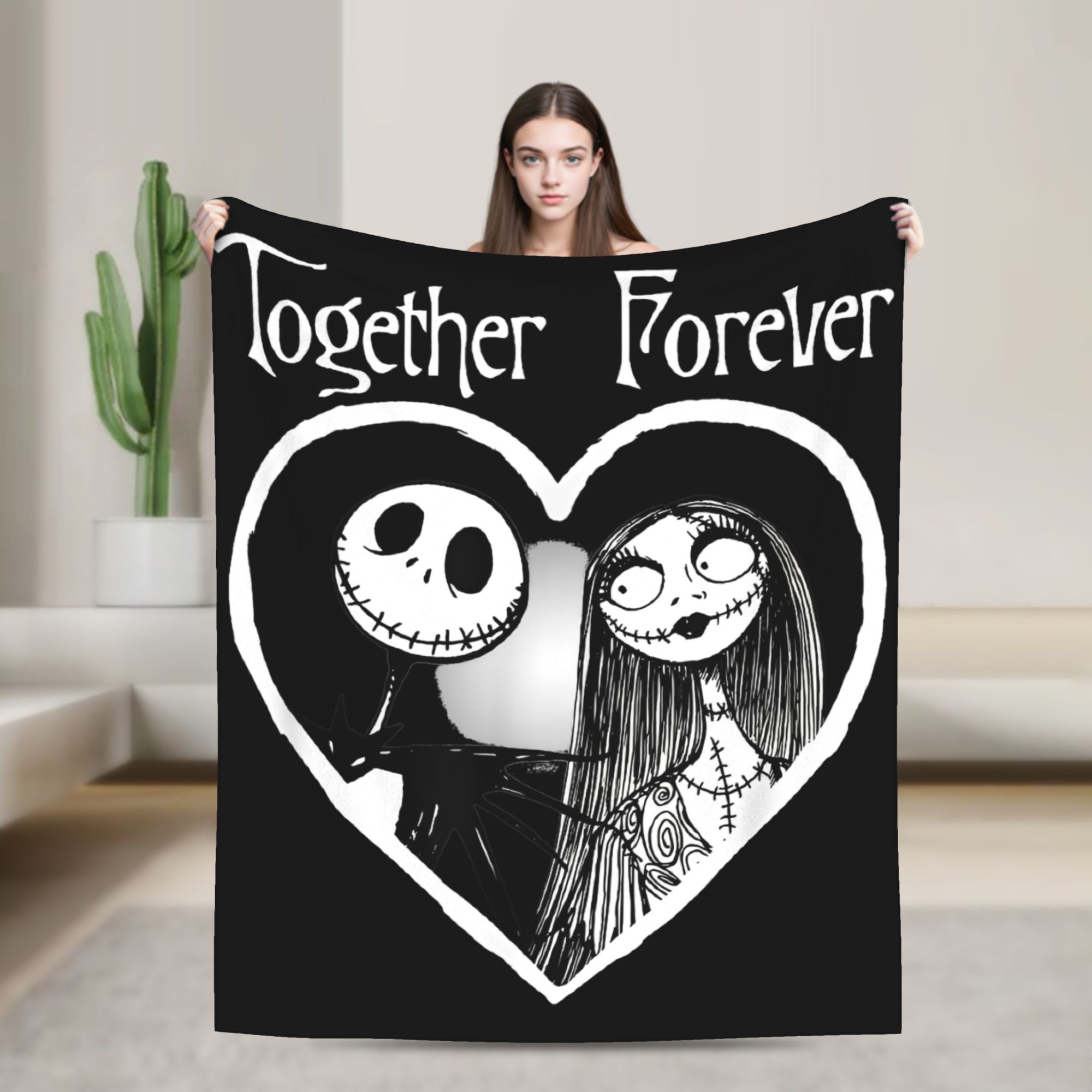 Christmas Throw Blanket - Jack Skellington Sonsuza Kadar Birlikte Noel