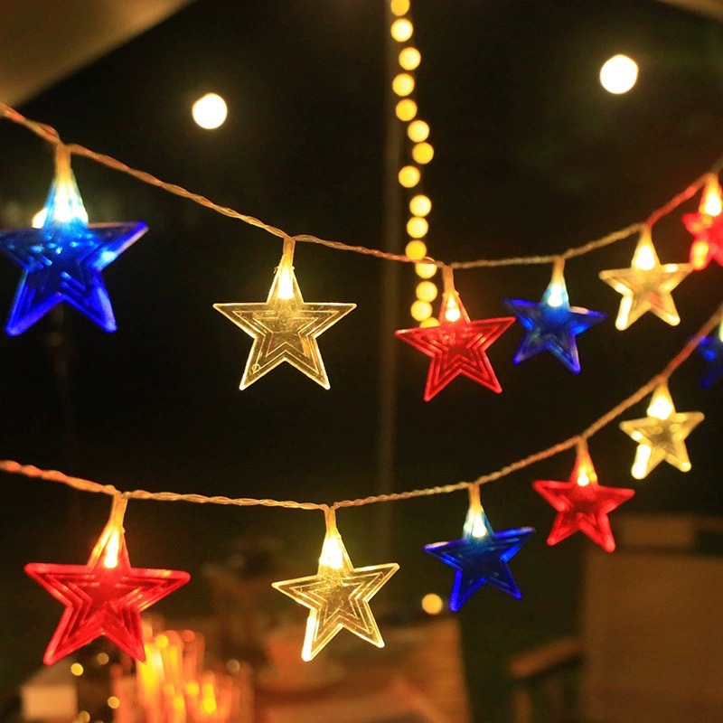 Led Fairy String Lights - 3 Renkli Yıldız LED Dize Işıklar