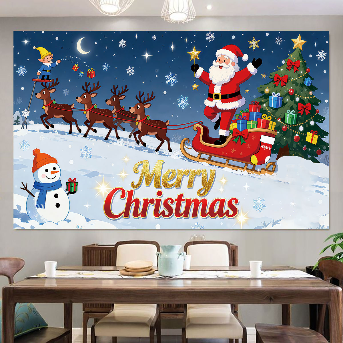 1 adet Noel Elf Noel Baba Kıza - Snowflake Window Decal incelemesi ve fiyatı