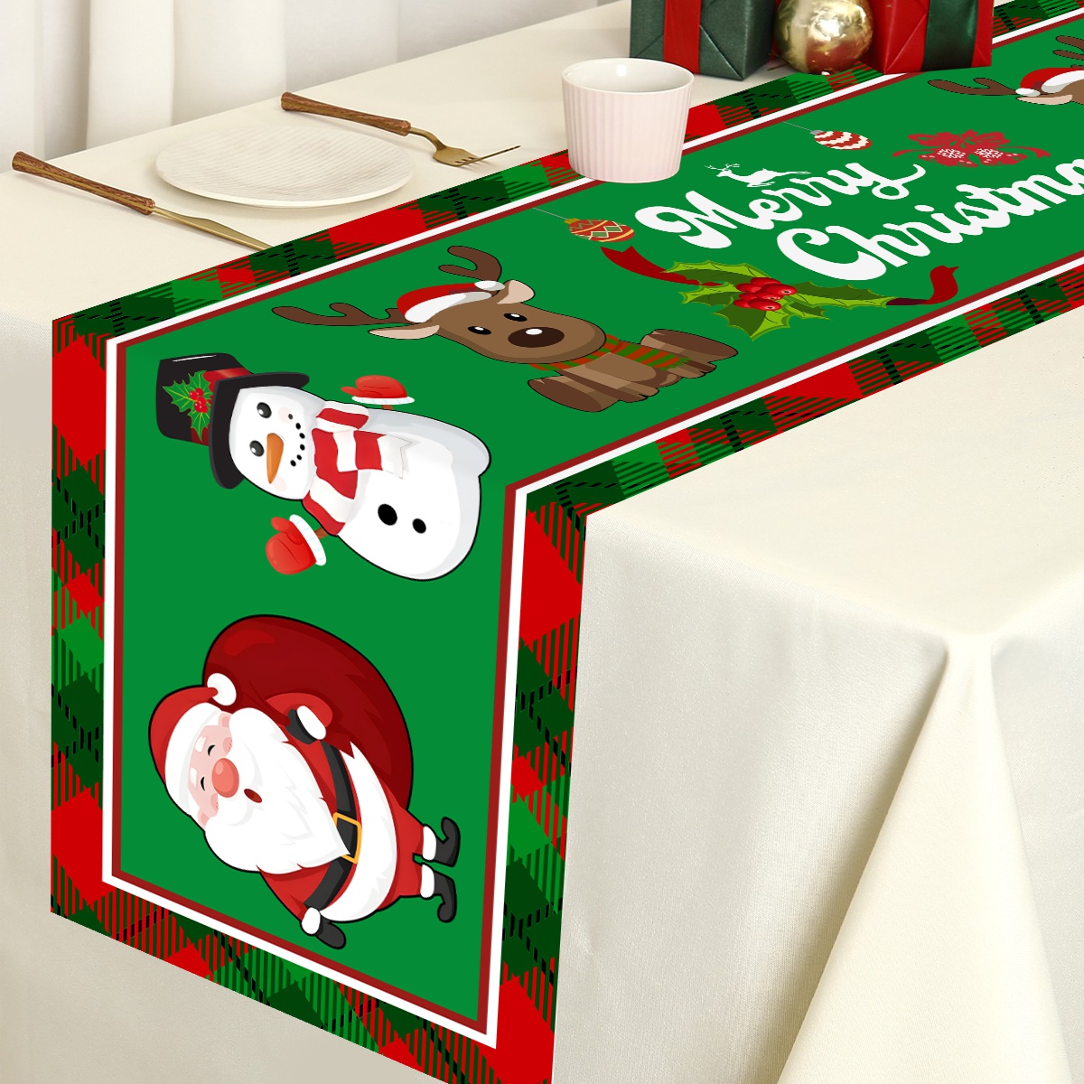 Noel Noel Baba Polyester Masa  - Christmas Table Runner incelemesi ve fiyatı