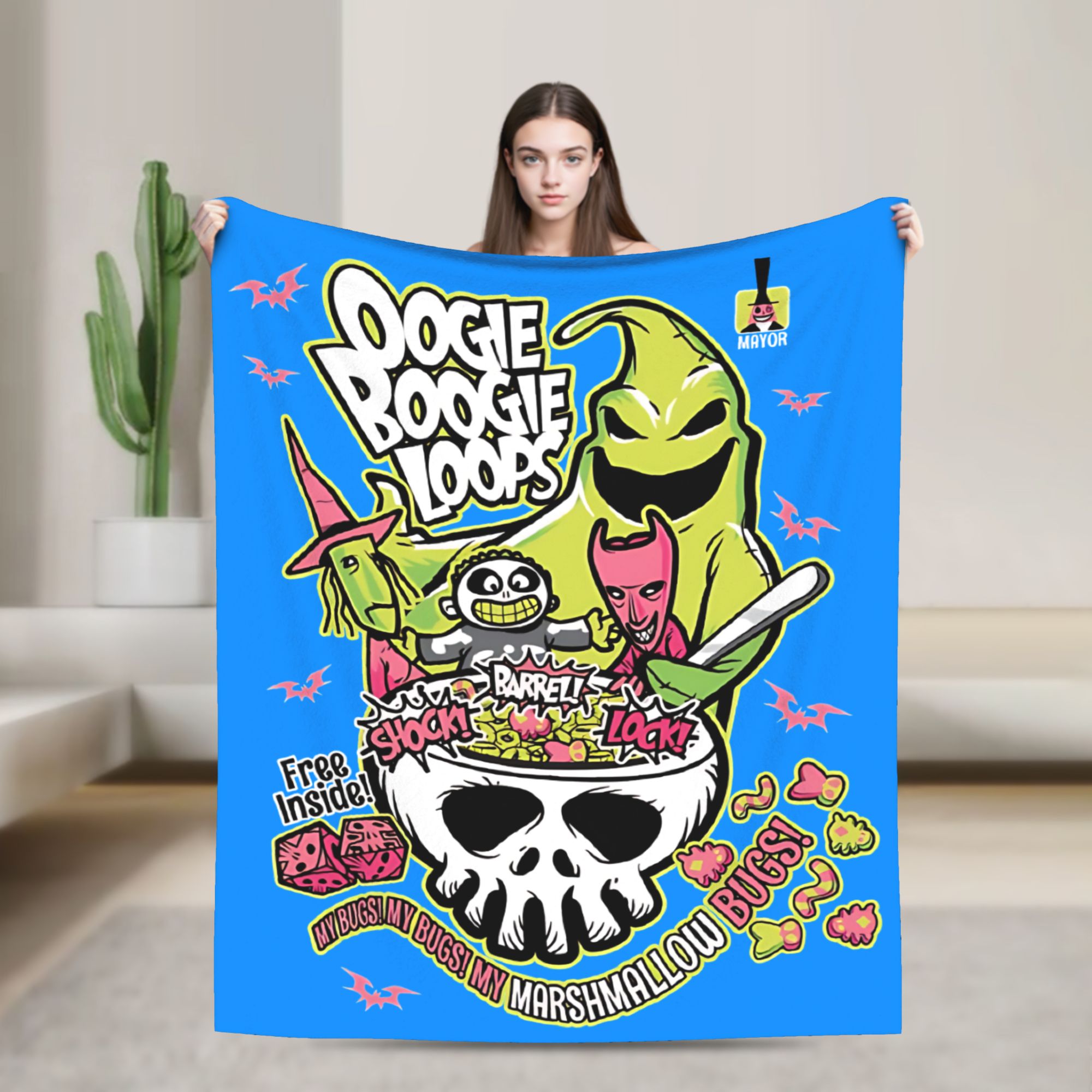Oogie Boogie Loops Cadılar Bay - Christmas Throw Blanket incelemesi ve fiyatı